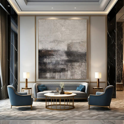 Gigantic Hand-Painted Contemporary Abstract Sports Art for Stadium Premium Suite Lounges