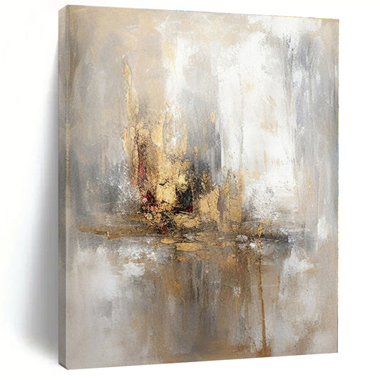 Super-Sized Abstract Minimalist Line Art Hand-Painted Canvas for Home Wine Cellar Wall