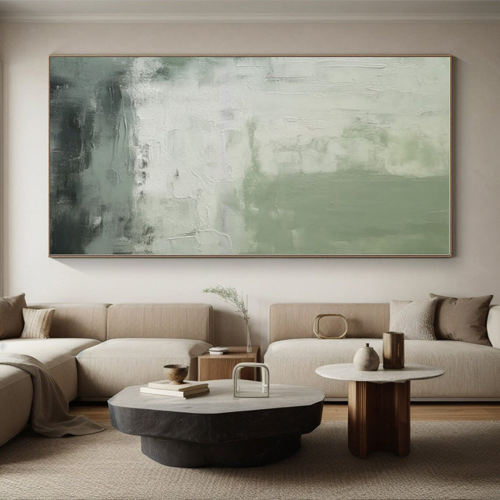 Huge Hand-Finished Abstract Painting for Hallway Transition Wall