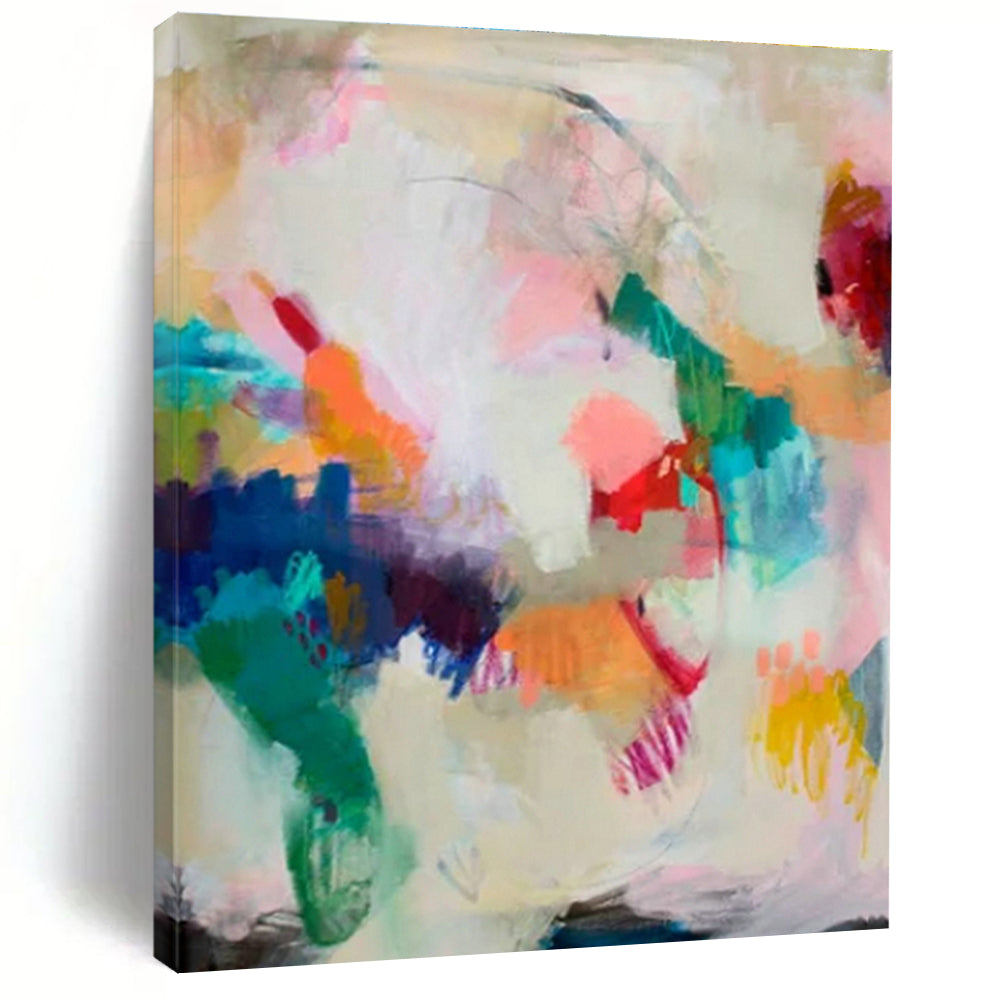Oversized Custom Hand-Painted Abstract Painting for Mudroom Entry Feature Wall LargeART0597