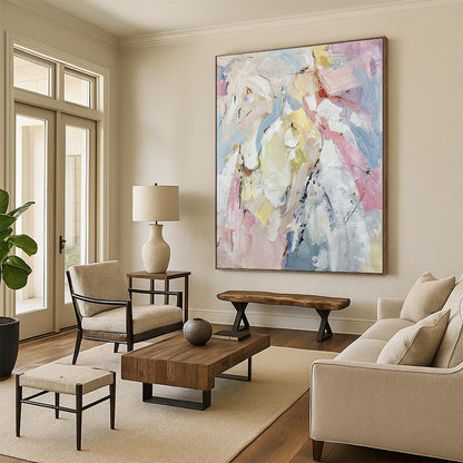 Massive Custom Abstract Art for Master Bedroom Accent Wall