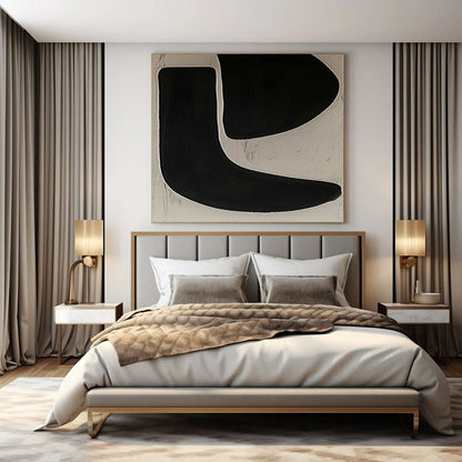 Large-Scale Hand-Painted Contemporary Abstract Mural for Family Home Laundry Rooms
