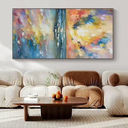 Custom Hand-Painted Abstract Mural for Bedroom & Hotel Poolside Cabanas