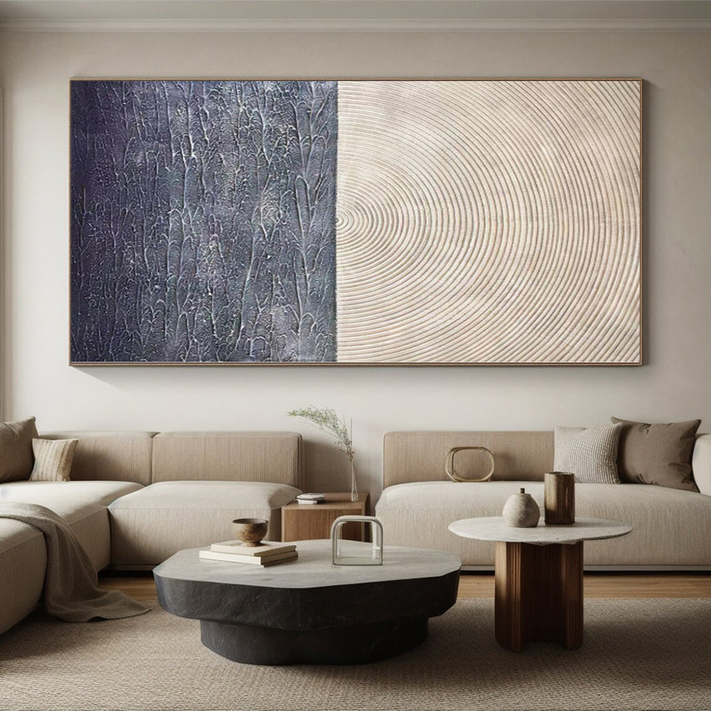 Monumental Custom Abstract Painting for Sunroom Skylight Ceiling Panels