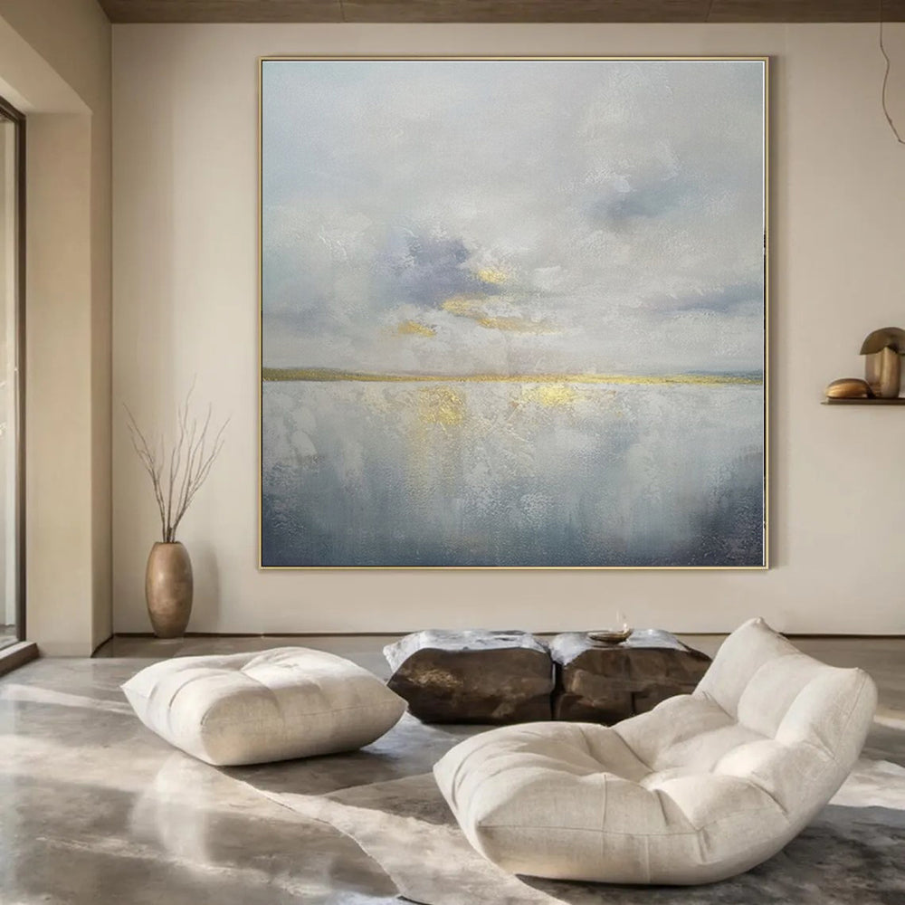 Large-Scale Custom Hand-Painted Abstract Art for Hallway & Entryway