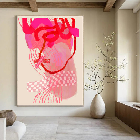 Serene & Calming Hand-Painted Custom Abstract Painting for Office & Hallway LargeART2000
