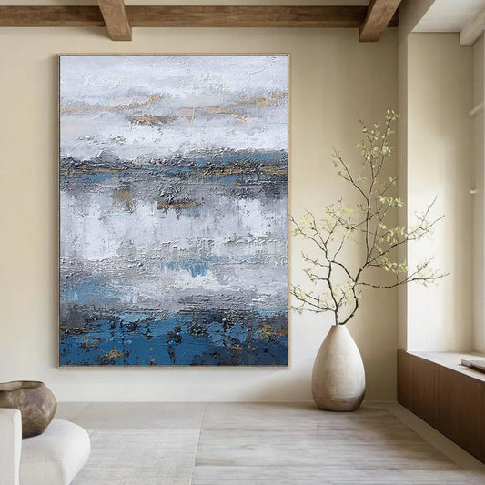 Oversized Hand - Painted Textured Abstract Painting for Greenhouse & Botanical Garden DKH1226