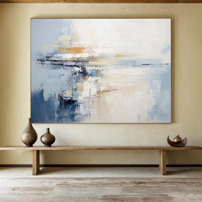 Blue & Beige Horizon Abstract - Modern Office Clarity DLZ090