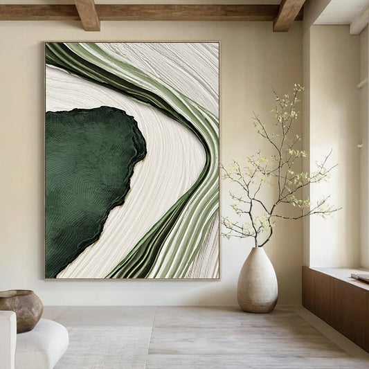 Monumental Hand - Painted Textured Custom Abstract Canvas, for Decorating Dining Room and Hotel DKH1473