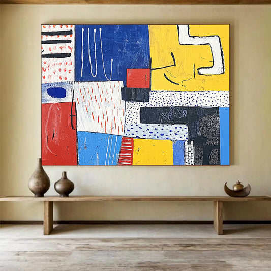 “Color - Block Abstract” - Mixed bright colors, geometric shapes, Abstract Painting On Canvas HB0556