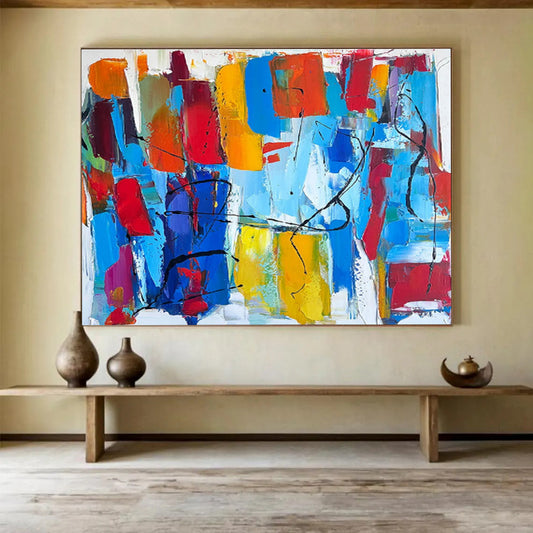 Breathtaking Hand - Painted Textured Abstract Wall Mural for Living Room & Bar DKH605
