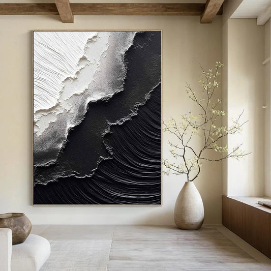 Mega - Sized Hand - Painted Textured Custom Abstract Artwork, for Bedroom and Entryway DKH1475