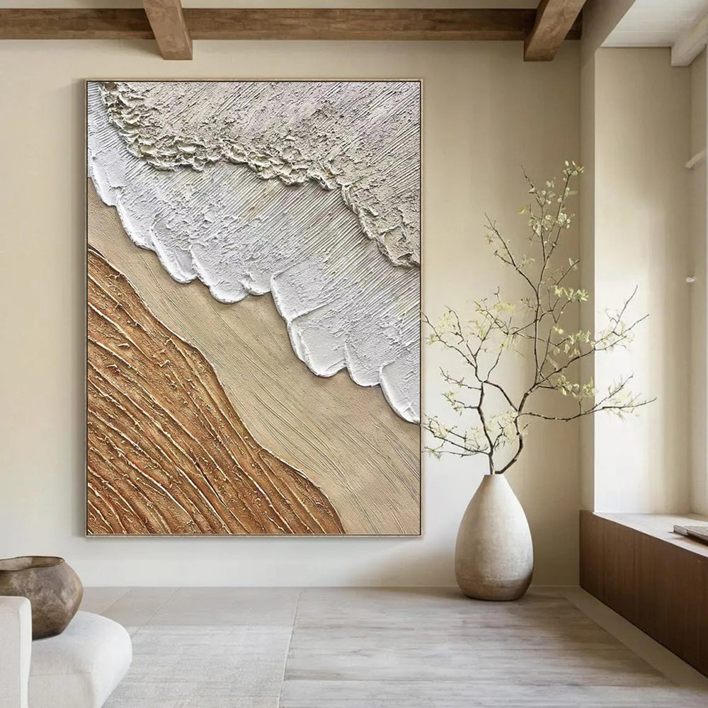 Large - Format Custom - Textured Hand - Painted Abstract Mural for Dining Room & Bar DKH1026