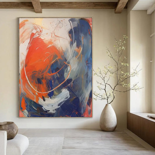 Lily Pads: Immense - Sized Hand - Painted Custom Abstract Artwork for Office and Dining Room DTP133