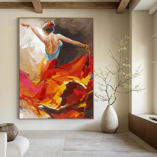 Large-Format Hand-Painted Abstract Canvases for Office & Studio LargeART2178