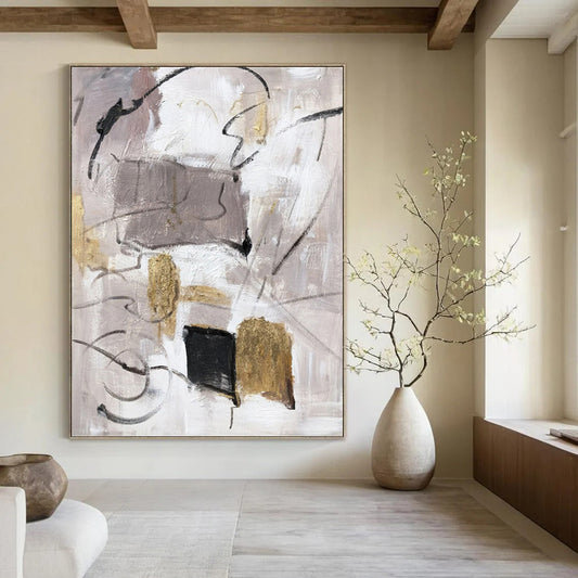 Enchanting Hand - Painted Textured Abstract for Dining Room & Hotel DKH1285