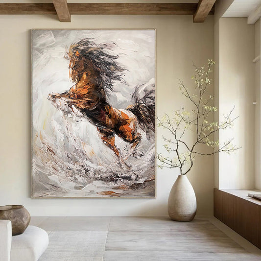 Large - Sized Dynamic Hand - Painted Textured Abstract Painting on Canvas for Living Room & Office DKH1431
