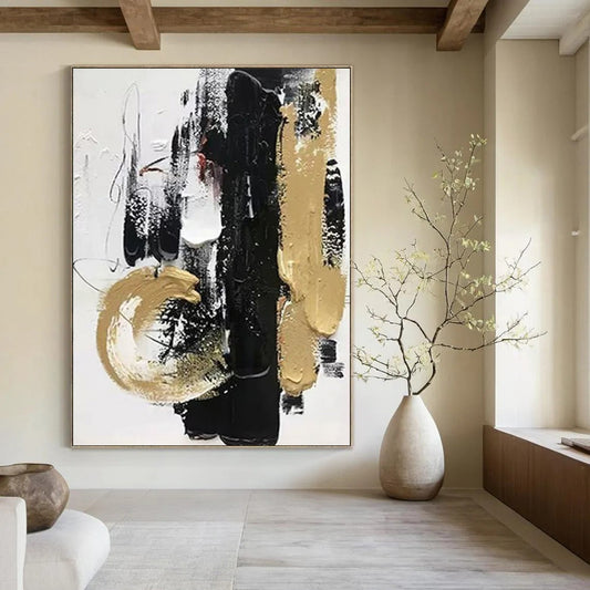 Pitted Textures: Mammoth Custom Abstract Work for Hallway and Living Room DTP146