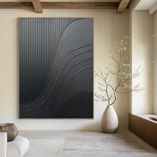 Titanic - Scale Hand - Painted Custom Abstract Canvas (with Layered Textures), for Bedroom and Living Room DKH1482