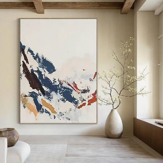 Mega - Format Vertical Hand - Painted Textured Custom Abstract Hymn, for Hotel and Bedroom DKH1548