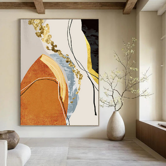 Colossal - Sized Hand - Painted Custom Abstract Dithyramb (with Expressive Textures), for Living Room and Bar DKH1515