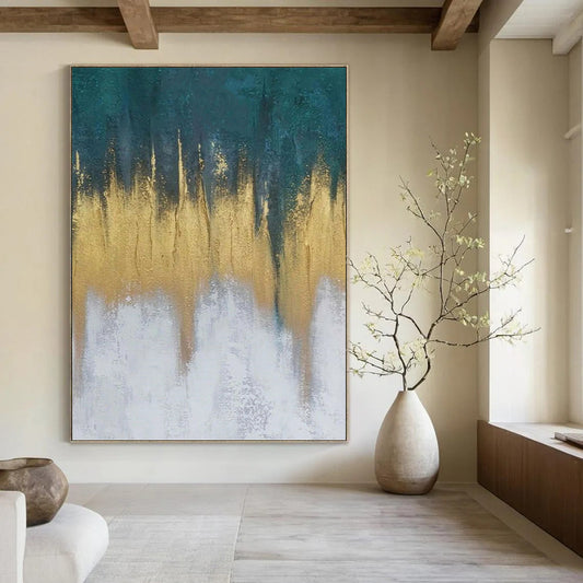 Breathtakingly Grand Hand - Painted Textured Abstract for Bedroom & Living Room DKH1235