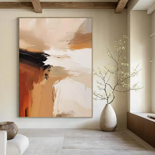 Alluringly Grand Hand - Painted Textured Abstract Painting for Retail Store & Showroom DKH1243