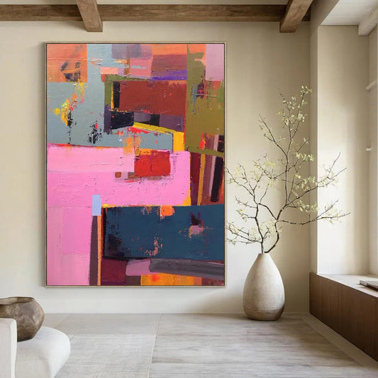 Stupendous Hand - Painted Custom Abstract Artwork for Office and Entryway DTP032