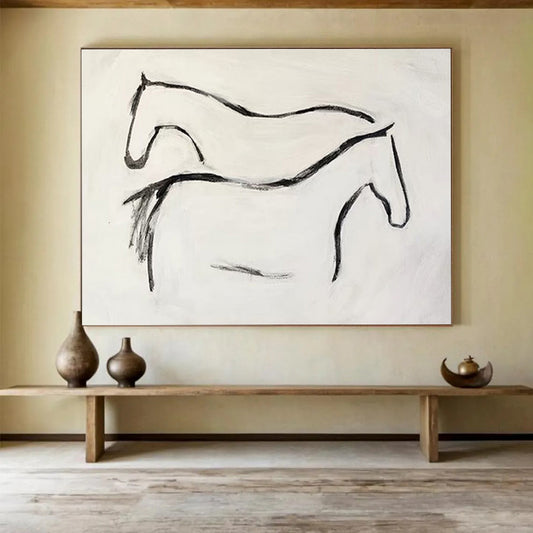 Immense Textured Hand - Painted Abstract Painting for Stylish Spaces DKH751