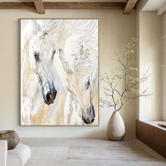 Custom Vertical Hand - Painted Large Abstract Canvas for Office and Entryway DKH1641