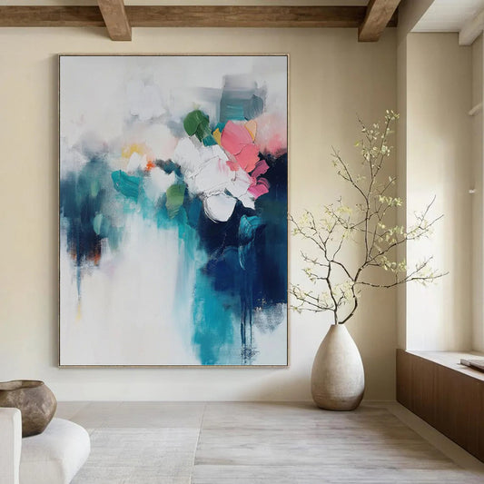 Custom - Designed Hand - Painted Textured Abstract Canvas for Bedroom & Dining Room DKH0996