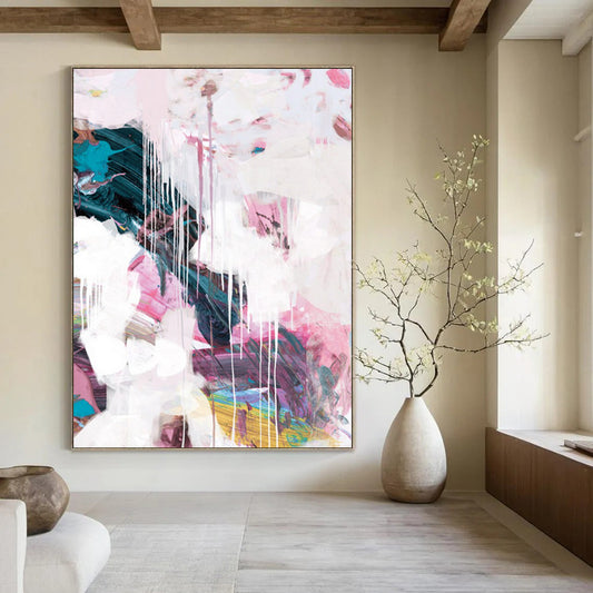 Hand-Painted Custom Abstract Masterpieces: Big Sizes, Textured Details DTP192