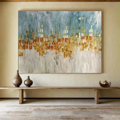 Alluring Original Immense Textured Hand - Applied Abstract Wall Mural for Captivating Focal Points DKH841