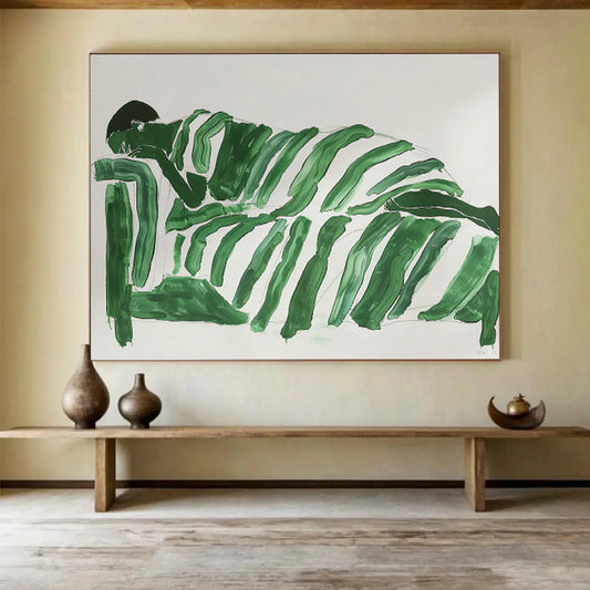 “ Spatial Rhythms” Large - Scale Abstract Canvas for Living Room & Bedroom DKH227