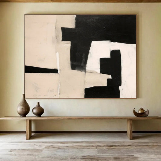 Monochrome Geometric Abstract - Sleek Office Decor DLZ071