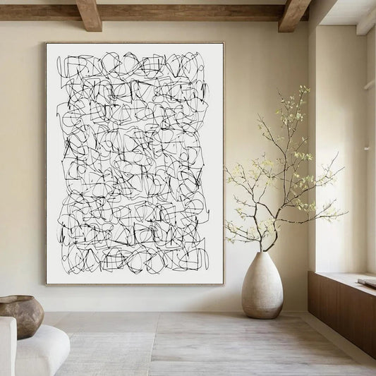 arge-Scale Hand-Painted Abstract Canvas for Entryway & Living Room LargeART2315
