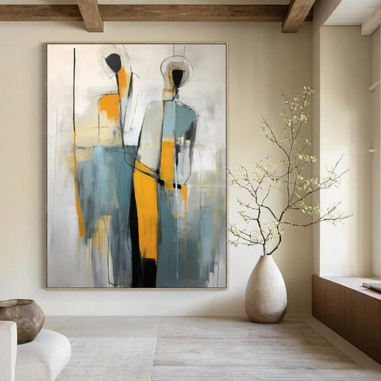 Large-Format Hand-Painted Abstract Canvases for Bedroom & Walk-in Closet LargeART2232