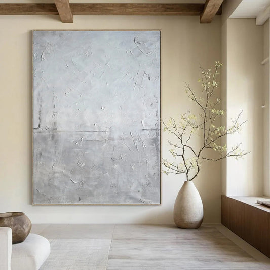 Towering Vertical Hand - Painted Custom Abstract Tapestry (with Oceanic Textures) for Dining Room and Hotel Lobby DKH1581