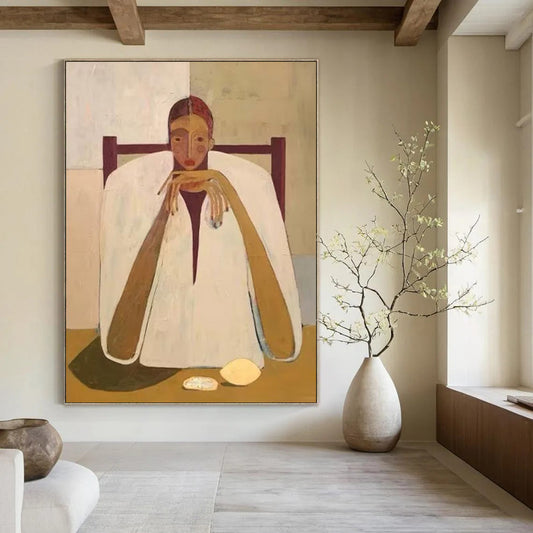 Ebbing Textures: Immense Custom Abstract Artwork for Bedroom and Entryway DTP142