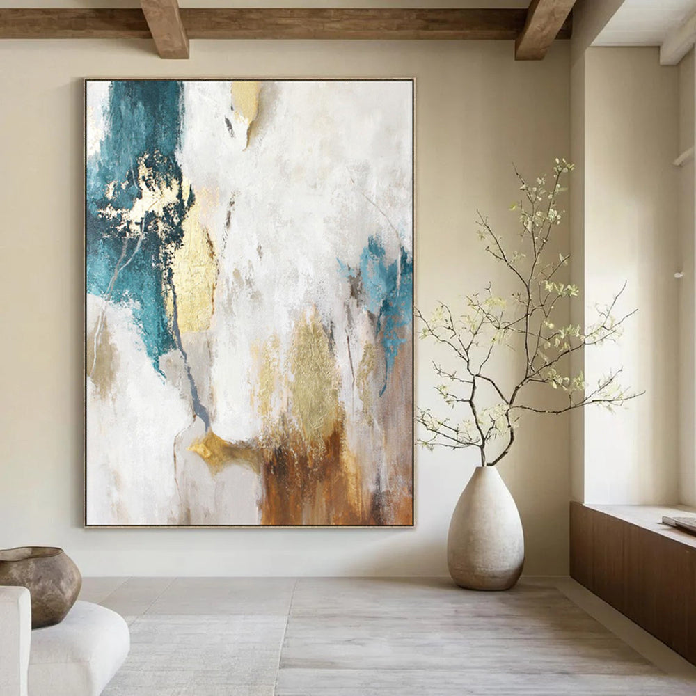Oversized Custom Hand-Painted Abstract Canvas for Bedroom & Hallway LargeART1924