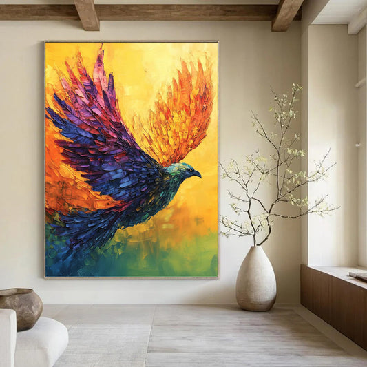 Large Vertical Custom Abstract Hand - Painted Work for Bedroom and Office DKH1656