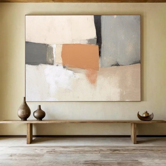Neutral Tones Geometric Abstract - Cozy Living Room Charm DLZ076