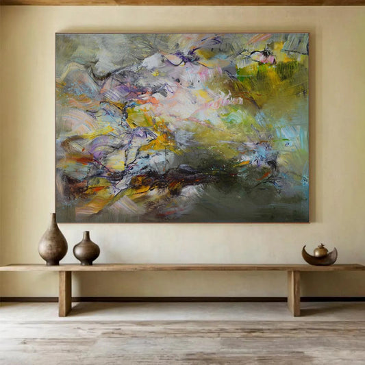 Vast Hand - Painted Textured Abstract Wall Art for Interior Focal Point DKH658