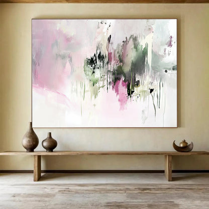 “Soft Colorful Abstract Drips” - Soft Palette, Abstract Drip Shapes Painting On Canvas HB0865