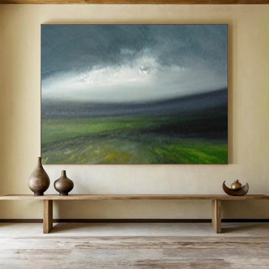Misty Green Landscape Abstract - Serene Bedroom Escape DLZ005