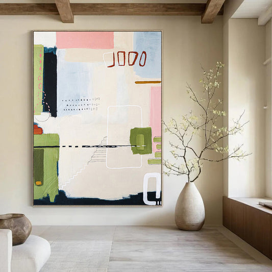 Striking Custom - Painted Textured Canvas Mural for Bar & Entryway DKH1109