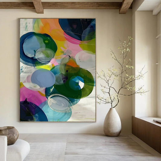 Large Hand - Painted Custom Textured Abstract Mural for Bar & Hotel Lobby DKH0999