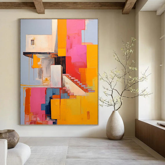 Dazzling Hand - Painted Textured Abstract Art for Office & Hallway DKH1323