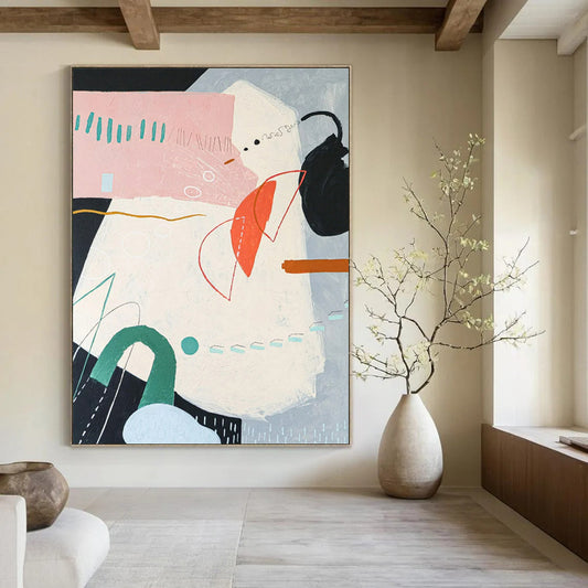 Exquisite Colossal Hand-Painted Abstract Canvases: Adorn Your Dining Room & Office LargeART2382