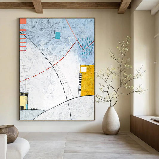 Glamorous Tremendous Hand-Painted Abstract Wall Murals: Enrich Your Bar & Hallway LargeART2381